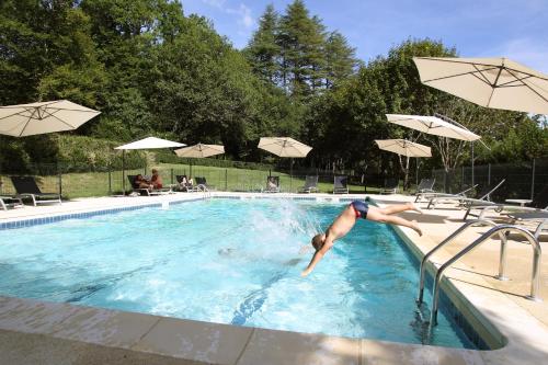Πισίνα στο ή κοντά στο Domaine de Puy Robert LASCAUX - A 800m Grotte de Lascaux - Hôtel avec piscine - Chambres et gîtes-appartements - Sarlat - Dordogne