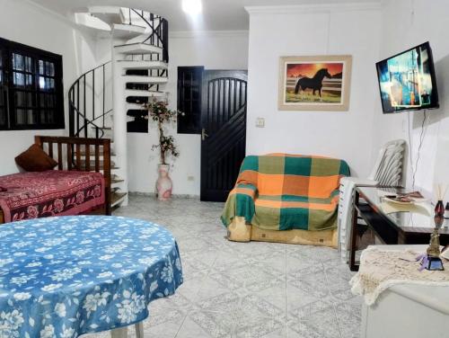 Χώρος καθιστικού στο Casa de praia