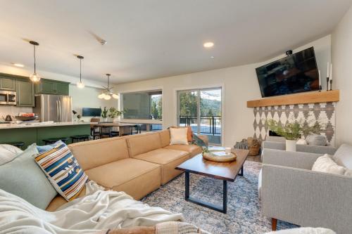 a living room with a couch and a table at Condo in Government Camp in Government Camp