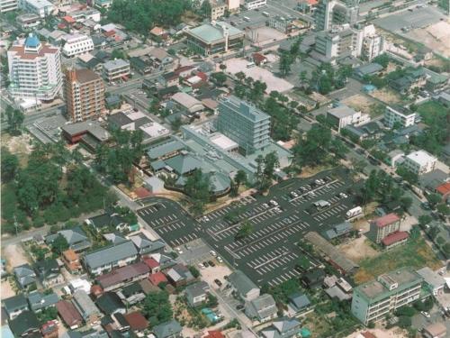 an overhead view of a city with buildings at Ou Hotel in Yonago