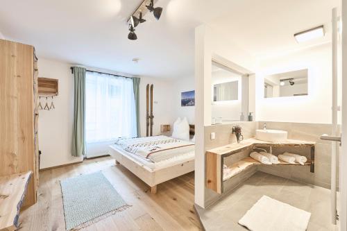 Postel nebo postele na pokoji v ubytování Gästehaus Zeitraum
