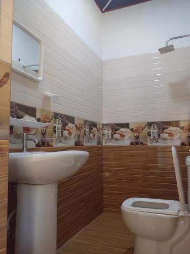 a bathroom with a sink and a toilet at Mango House River Inn Negombo in Kochchikade
