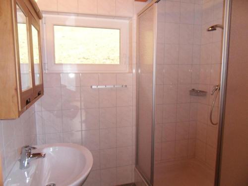 y baño con ducha y lavamanos. en Laberer by Schladmingurlaub, en Schladming