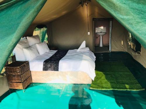 Katil atau katil-katil dalam bilik di Hippo Paradise Lodge and Campsites
