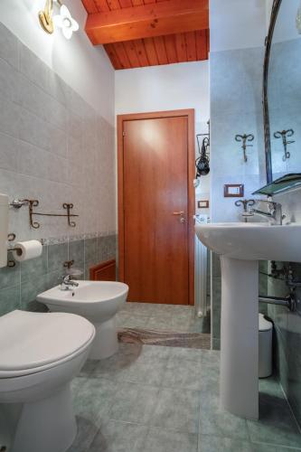 a bathroom with a toilet and a sink at Il Belvedere in Civita