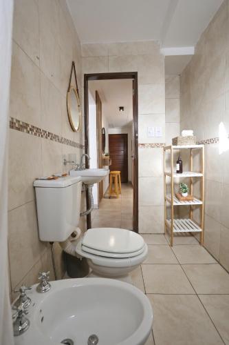 a bathroom with a toilet and a sink at Arrayanes 5 B in San Miguel de Tucumán