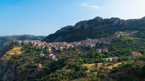 an aerial view of a village on a mountain at Il Belvedere in Civita