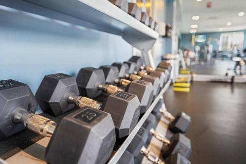 Fitness centrum a/nebo fitness zařízení v ubytování Jersey City's Best Enjoy Our Deluxe 1 Bedroom Condo Only 25 Minutes to NYC
