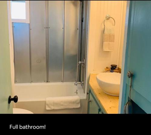 un bagno con doccia e lavandino di Just Add Water! a Secession