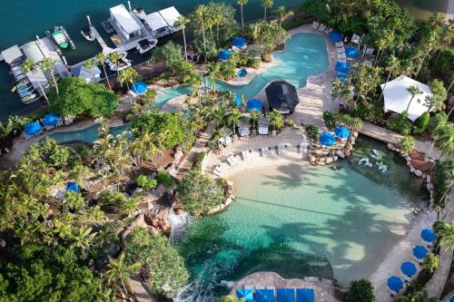 an aerial view of a pool at a resort at JW Marriott Gold Coast Resort & Spa in Gold Coast