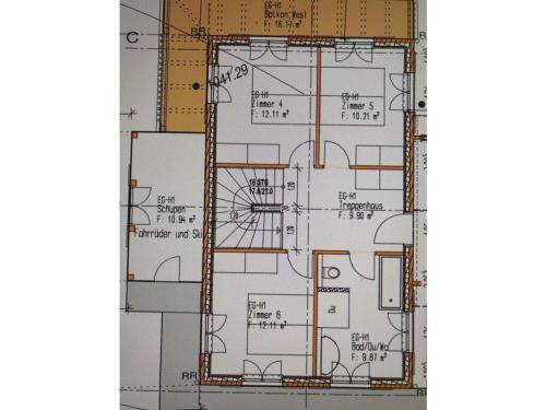 a floor plan of a house under construction at Resl Haus 1 Comfortable holiday residence in Jungholz
