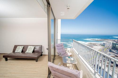 Departamento vista al marにあるバルコニーまたはテラス