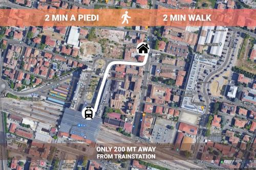 a map of a city with a road and a freeway at Stazione a 200m - Centro - Easy Parma Stay in Parma