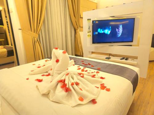 Postel nebo postele na pokoji v ubytování Symphony Tower Netflix 高贵环境和安静舒适20分钟到 KL