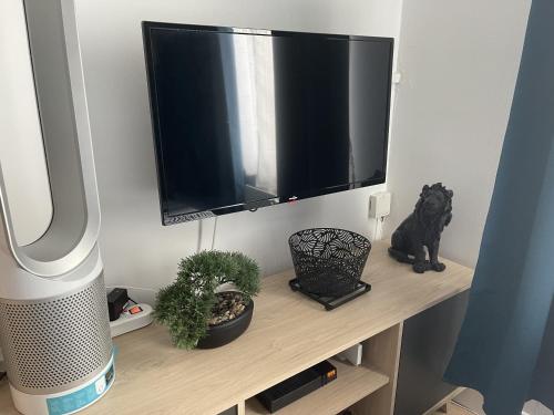 Au repos de la Croix Rouge - Studios et Apt tout équipés - proche gareにあるテレビまたはエンターテインメントセンター