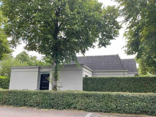 a white house with a tree in front of it at Luxury semi-detached house near Amsterdam in Loenen aan de Vecht