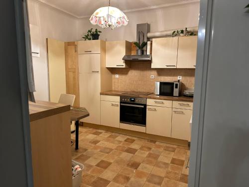Kuchyň nebo kuchyňský kout v ubytování Ferienwohnung Dreiländerblick