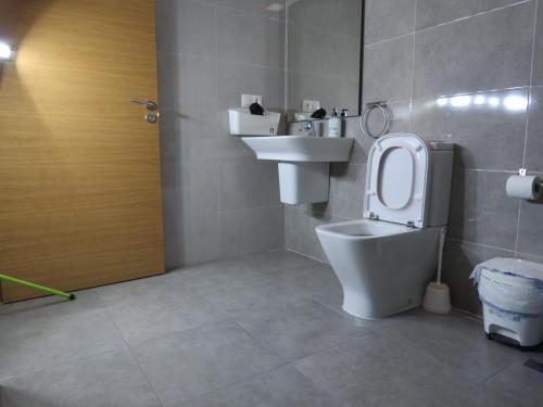 un baño con inodoro y lavabo en San Froilan 40, en Lugo