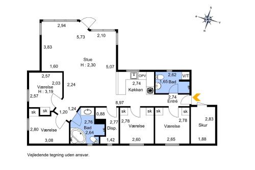 a floor plan of a house at Awesome Home In Stege With 4 Bedrooms And Wifi in Stege
