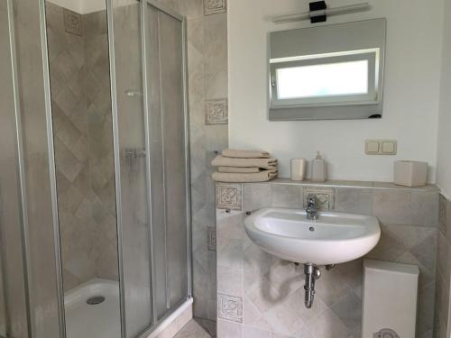 Ένα μπάνιο στο The studio with sea view