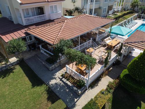 an overhead view of a house with a roof at Larimar Suite Hotel in Oludeniz