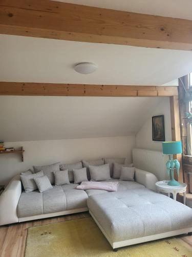 Posezení v ubytování Großzügiges Studio-Apartment Siegblick 70qm mit XXL Balkon