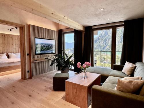 Postel nebo postele na pokoji v ubytování Familienresort Buchau