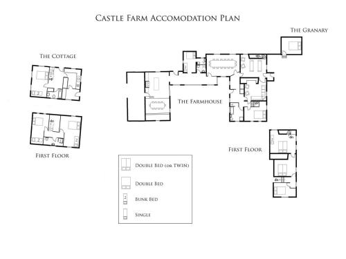 a floor plan of the estate ham associationplan at The Castle, Capel-y-Ffin, The Black Mountains in Abergavenny