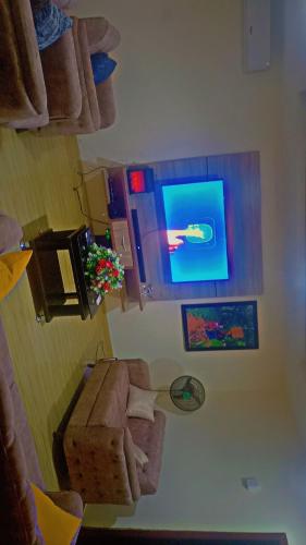 a living room with a tv and a couch at Vitoria Apartment 2 in Gidan Nbora