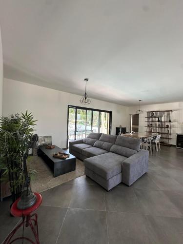 un salon avec un canapé et une table dans l'établissement VILLA BENOA, à Oletta