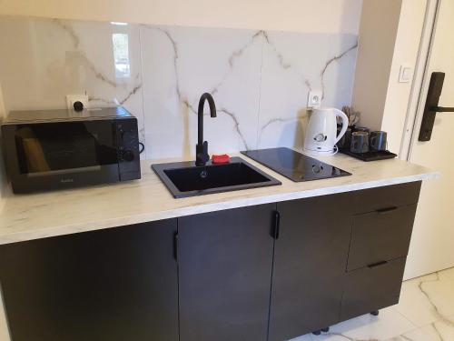 Kuchyň nebo kuchyňský kout v ubytování Tumski Apartments 24h self check-in