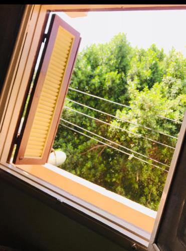 an open window with a view of trees at SEO House in Aswan