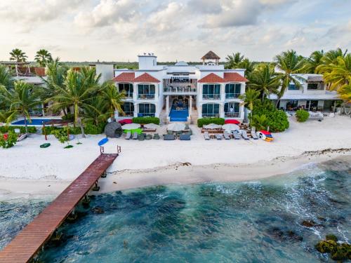 an aerial view of a house on the beach at Cielo Maya Beach Tulum in Tulum