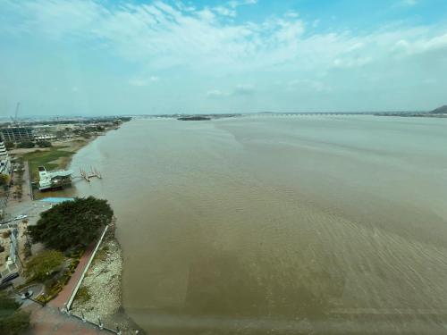 an aerial view of a large body of water at Gallery Suite en Riverfront Puerto Santa Ana in Guayaquil