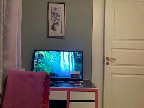 Televiisor ja/või meelelahutuskeskus majutusasutuses Sleep well 1