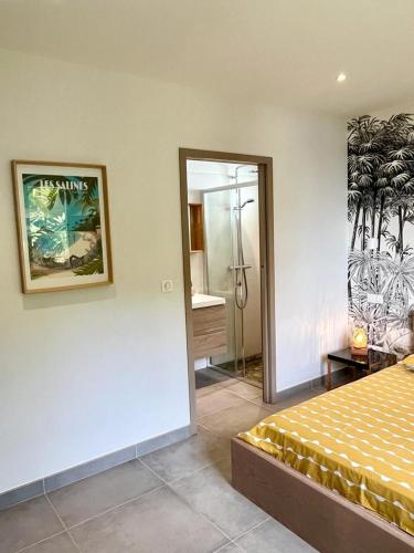 Villa Ti Alizésにあるベッド