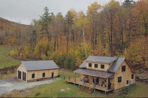 an overhead view of a home with a gambrel roof at The Hollow in Plymouth