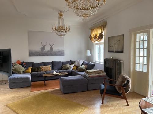 Χώρος καθιστικού στο Wunderschönes Ferienhaus für Familien im Harz in historischer Stadtvilla im Herzen Zellerfelds