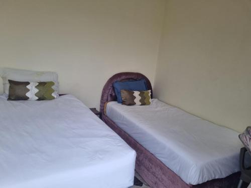 two beds sitting next to each other in a room at Home Feeling Guesthouse in Port Shepstone
