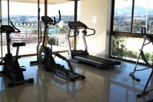 Fitness centrum a/nebo fitness zařízení v ubytování Hermoso depto Concón primera línea 3 dormitorios