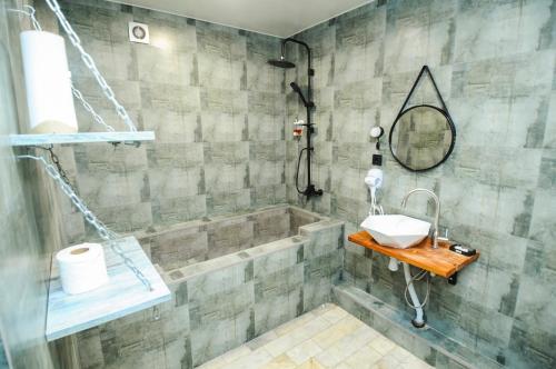 Koupelna v ubytování Art Hotel Home