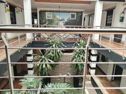a view of therium of a building with plants at Santa Maria de Leyva hotel boutique in Villa de Leyva
