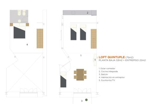 a floor plan of a building with a cross on it at HTL 9 de Julio BsAs in Buenos Aires