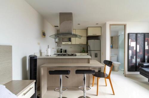ครัวหรือมุมครัวของ Aparta loft
