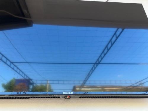 a view from the inside of a car window at Venn Hostel in Vientiane