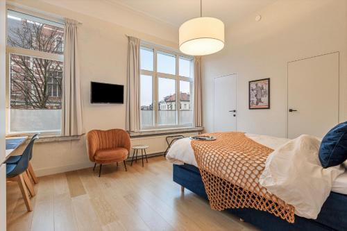 Televiisor ja/või meelelahutuskeskus majutusasutuses Borgerhouse B&B