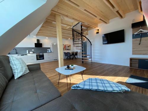 Kuchyň nebo kuchyňský kout v ubytování Ferienwohnung Scheuring 2 OG Nord