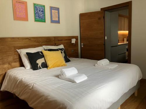 Postel nebo postele na pokoji v ubytování Magnifique Appartement au Centre de Chamonix