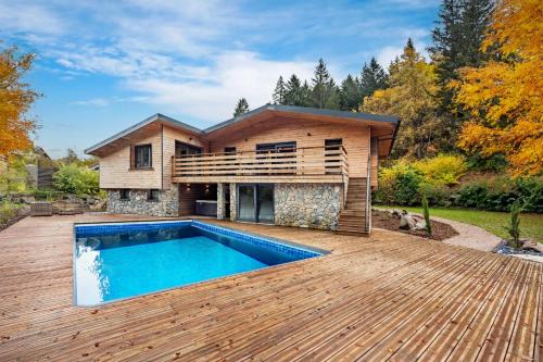 Chalet La Perle Verte, luxe, piscine, spa et sauna