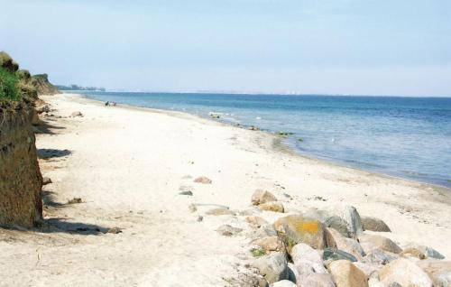 a beach with a bunch of rocks and the ocean at Seeadler 3 - Süssau in Süssau
